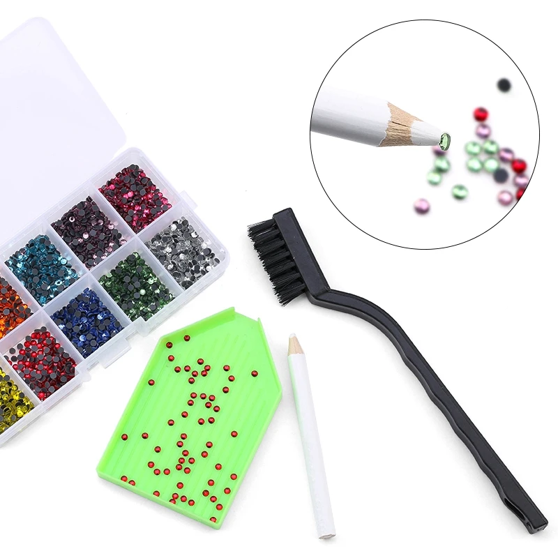 2000Pcs DIY Rhinestone Set Rhinestone Setter Glue Tool Jewelry Accessories Tweezers Manual DIY Rhinestone Set (US Plug)