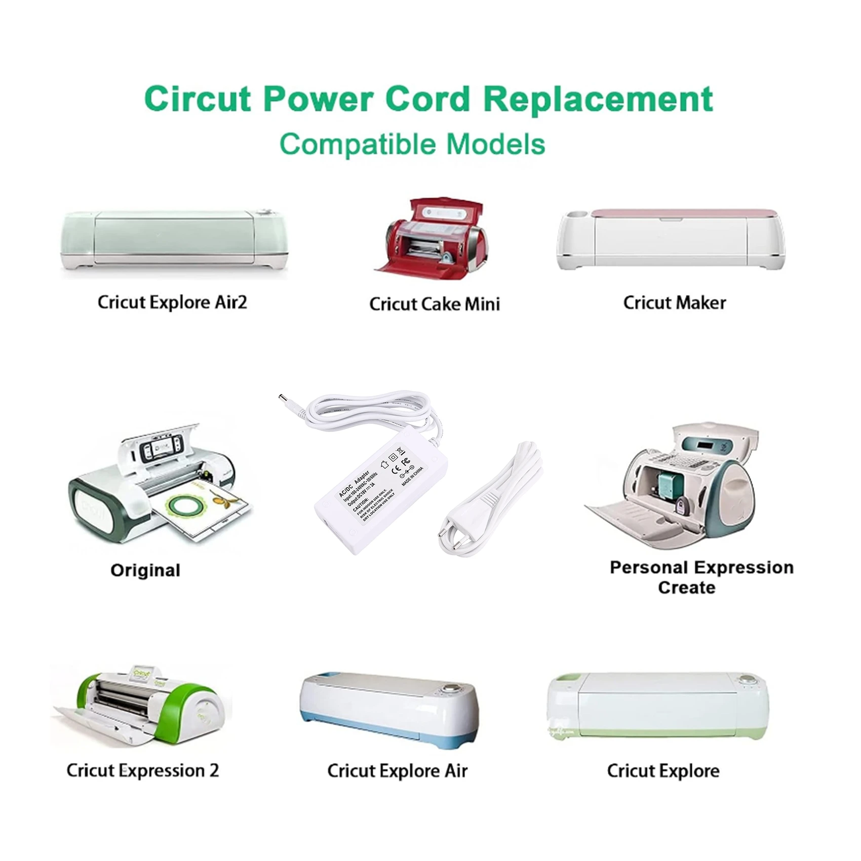 

Durable 18V 3A Power Supply Charger for Cricut Explore Air 2, EU Plug