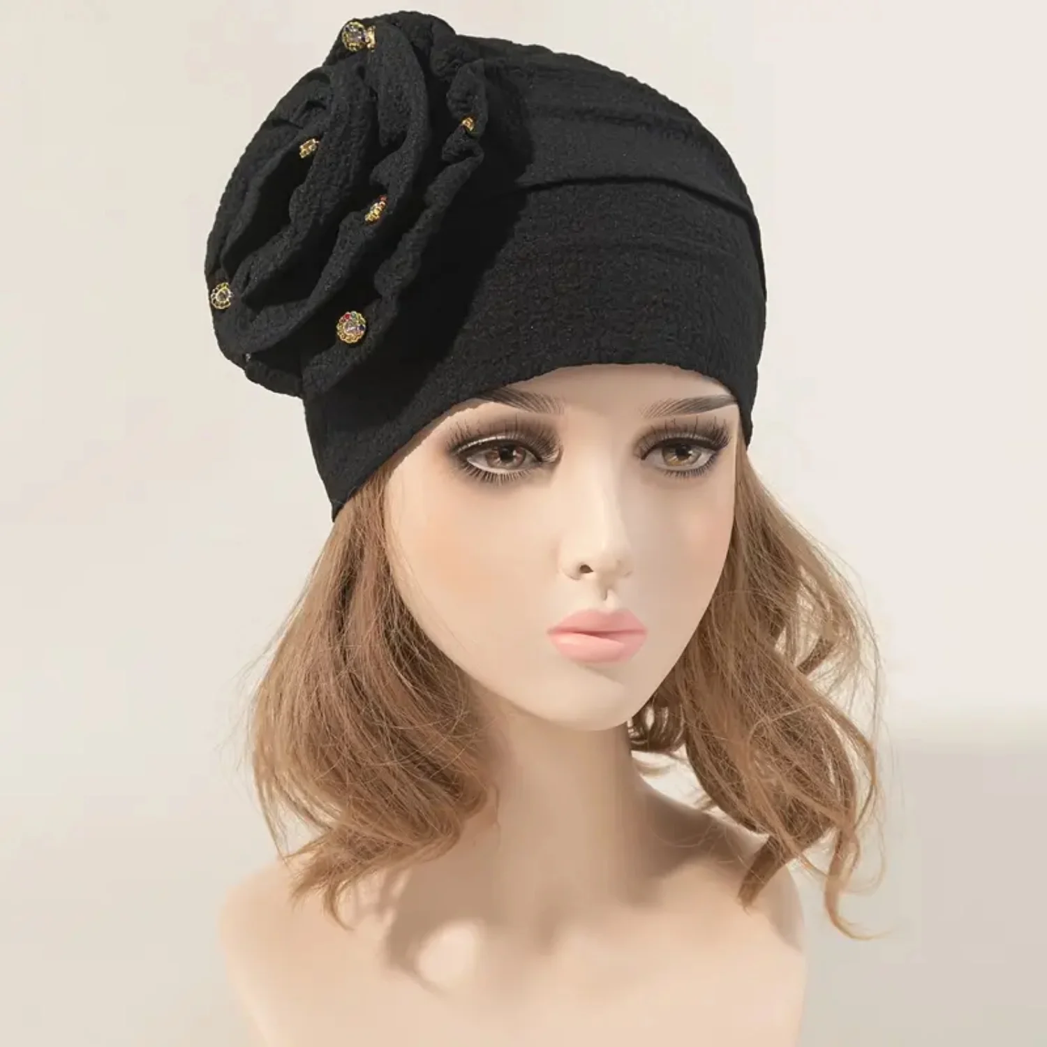 Women's Flower Turbans Fashion Headscarf Hat | Solid Color Bandana Hat For Her - Stylish and Trendy Accessory for Women