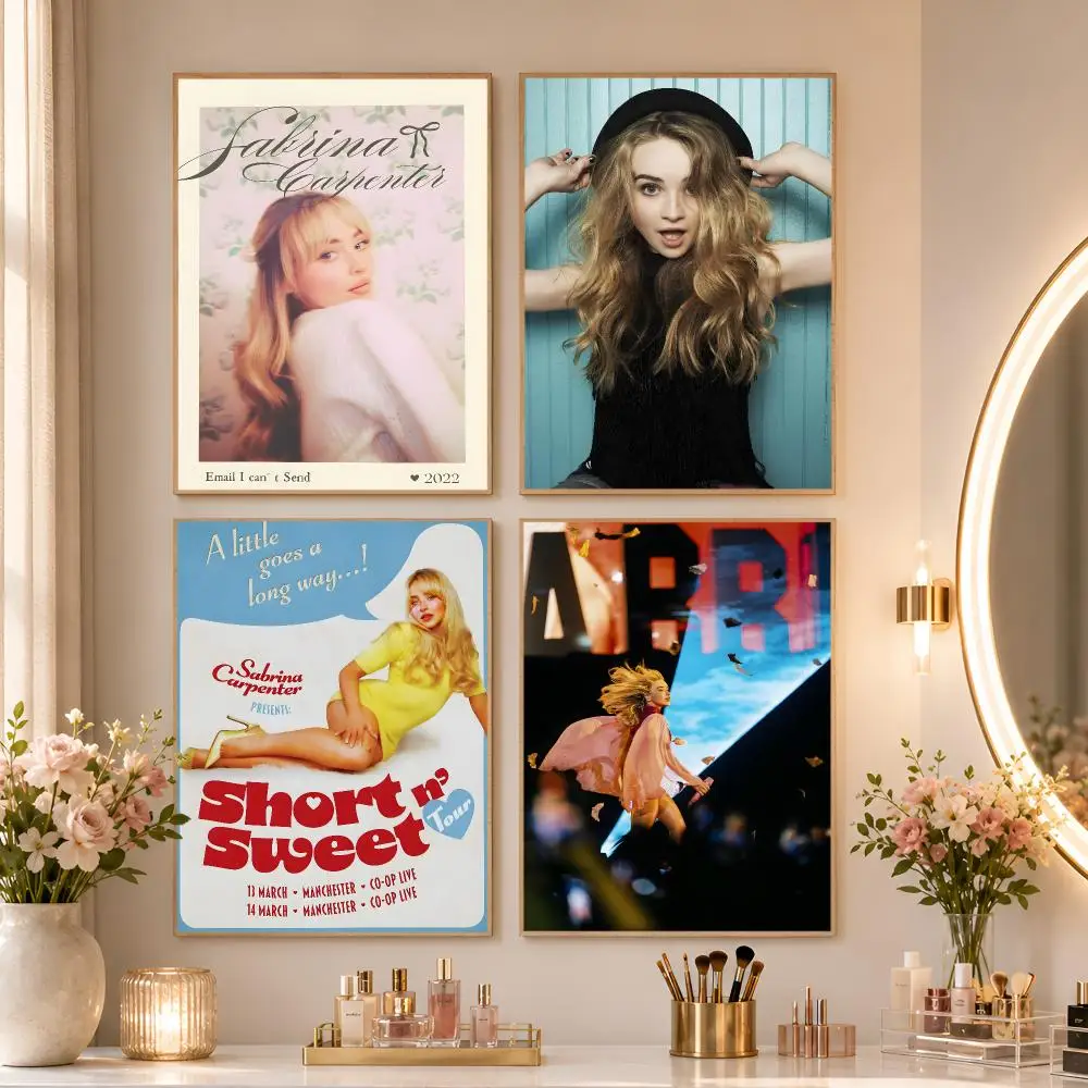 Singer S-Sabrina Carpenter Poster Matte Self-Adhesive Wall Art Print Living Room Bedroom Home Wall Decor