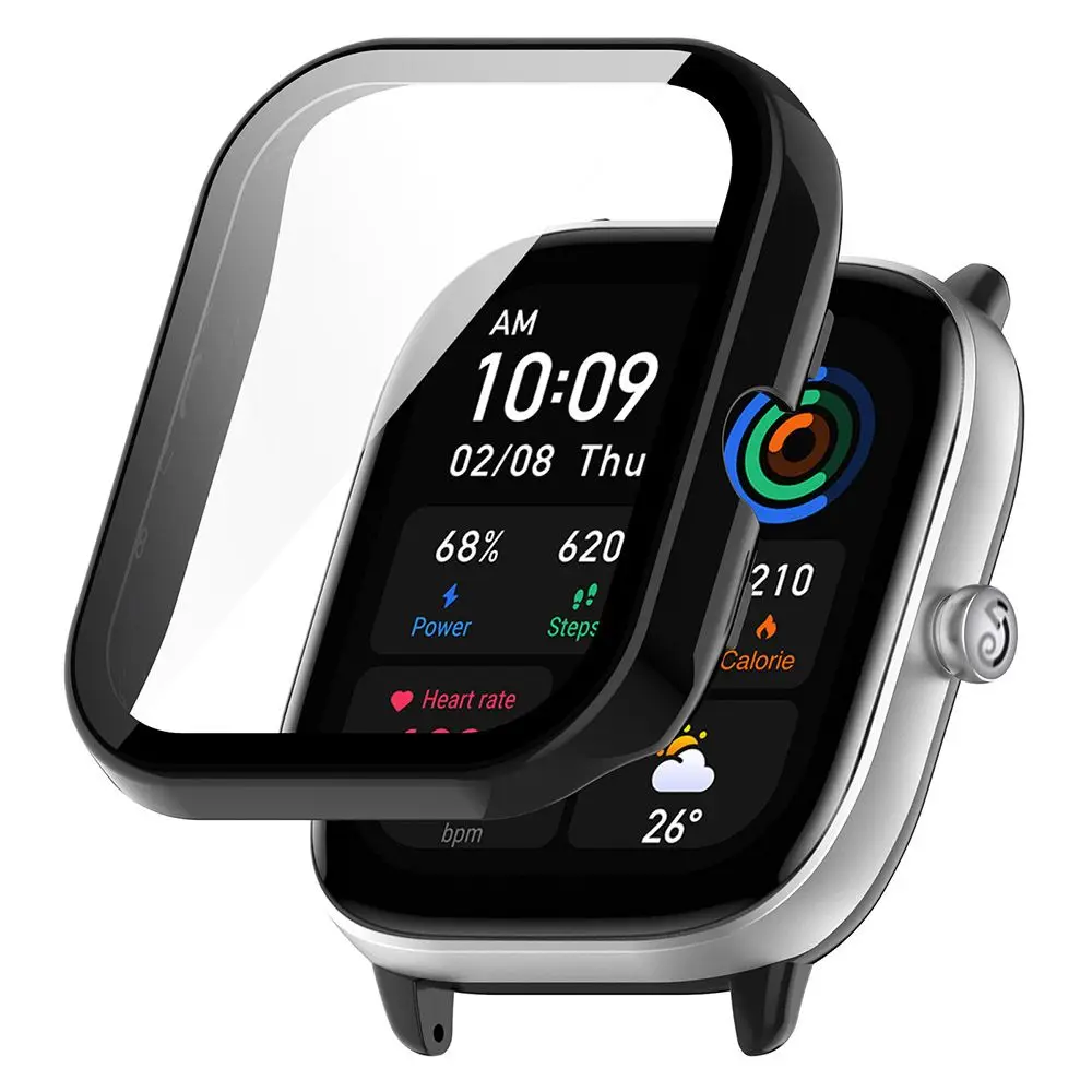 Accessories Full Coverage Protective Screen Protector Case Tempered Cover PC Shell For Amazfit GTS 4 Mini