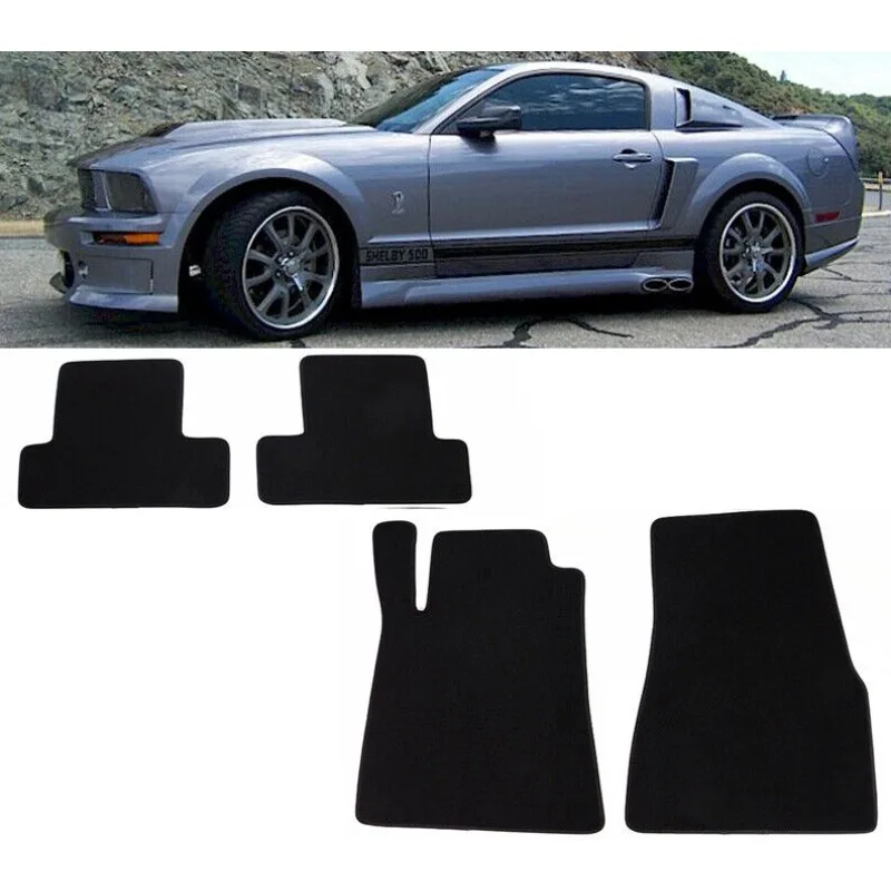 4 Pcs Set Custom Fit Black Trim Nylon Carpet Floor Mat For 05-14 Ford Mustang United States