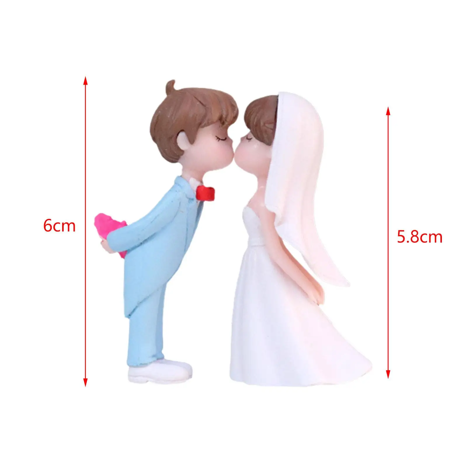 Wedding Cake Toppers Accessories Simulation Bride and Groom Figurines for Miniature Scene Wedding Anniversary Art Projects