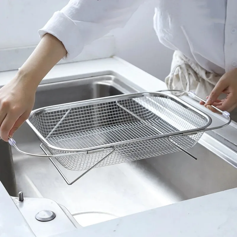 

Sink Strainer Drainer Basket 304 Stainless Steel Expandable Sink Colander Strainer Basket for Vegetables Fruits Pasta Dishes