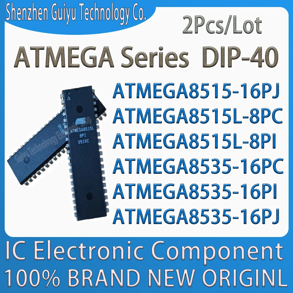 2Pcs/Lot ATMEGA8515-16PJ ATMEGA8515L-8PC ATMEGA8515L-8PI ATMEGA8535-16PC ATMEGA8535-16PI ATMEGA8535-16PJ DIP-40 IC MCU Chip