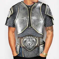 Mens T-Shirts For Men Clothing Oversized Tees Unisex Armor Graphic 3D Print Summer Casual Short Sleeve Armour Tops