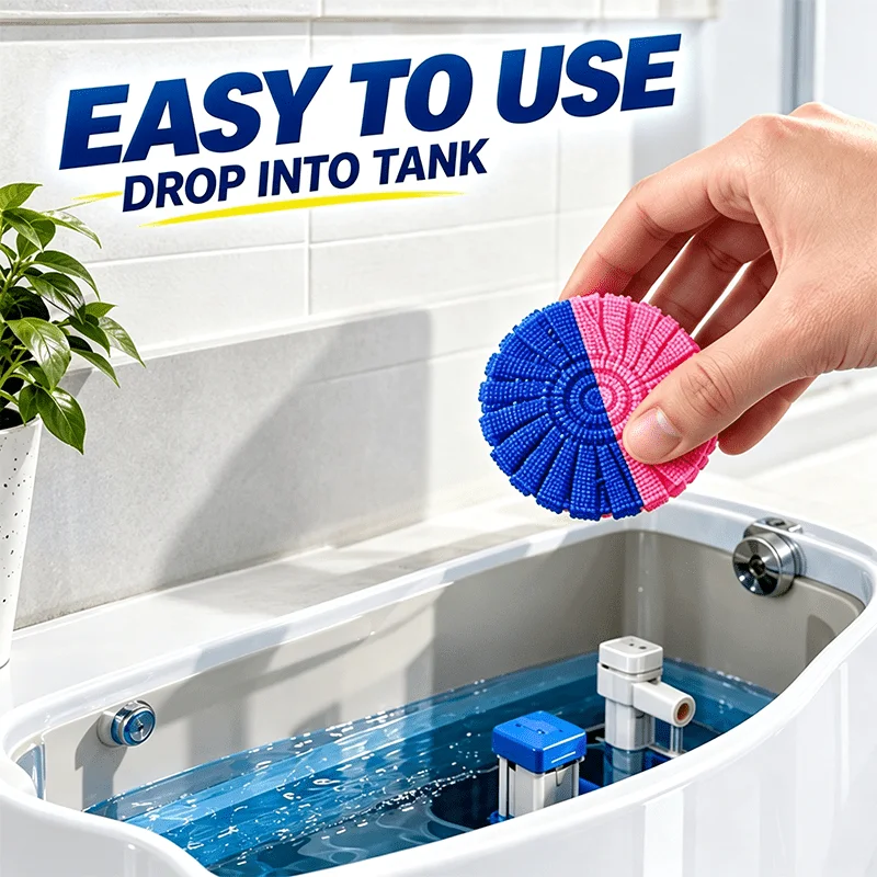 Effervescent Toilet Tablets: Dissolve Urine&Water Stains, Black Scale, Remove Yellow, Restore Shine, Deodorize, Bowl, Base&Drain