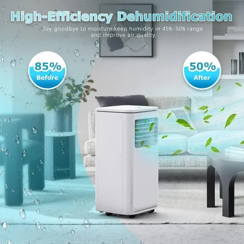 Portable Air Conditioner Quiet Room Unit Compact Cooling Unit with Dehumidifier and Fan Function  with Remote Control