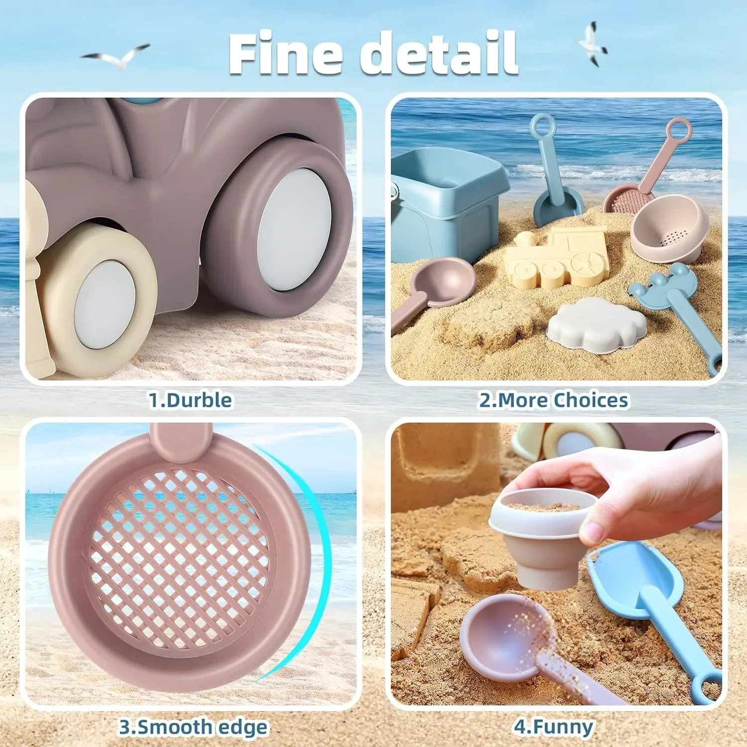 Jouets de plage pour enfants en bas âge, Train de sable, camion de plage, seau de plage, cuillère, passoire, râteau, château de sable, bac à sable
