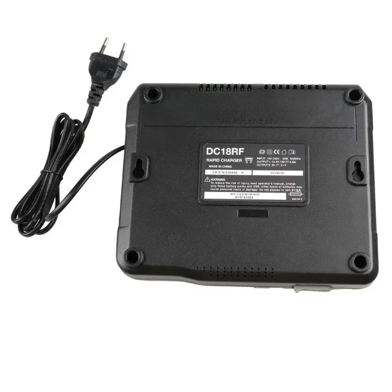

Зарядное устройство 18VRF 3A для аккумуляторов Makita 14.4V 18V BL1830 BL1430 BL1860 BL1890, зарядное устройство для электроинструментов с USB-портом и вентилятором охлаждения 18VRF