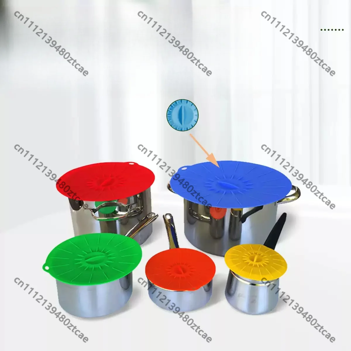 Food‑grade Silicone Sealing Lid 5‑piece Set Vacuum Fresh‑keeping Covers Suitable For Pots Bowls Plates And Milk‑powder Cups
