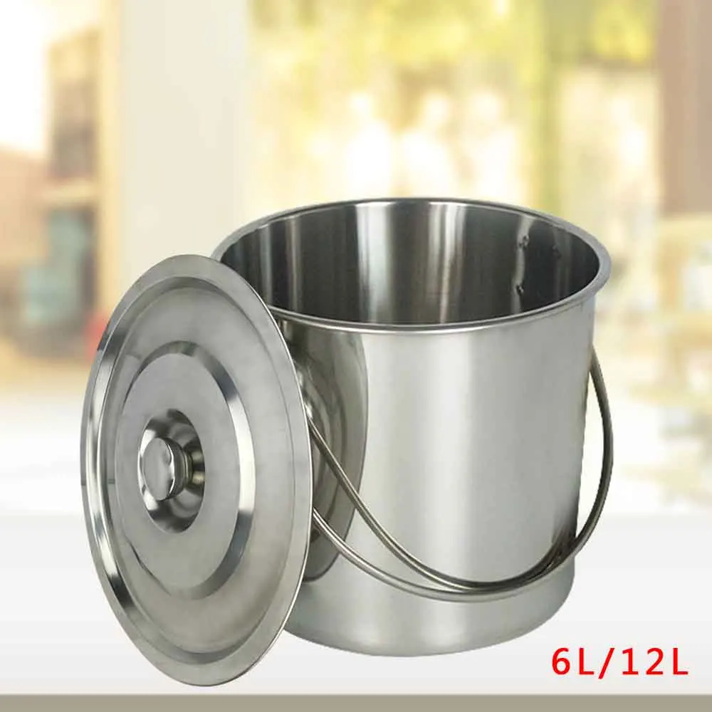 6l/12l/20l Milch kübel verdickter Edelstahl eimer mit Deckel für die Küchen industrie Medizin Gastro und Privat