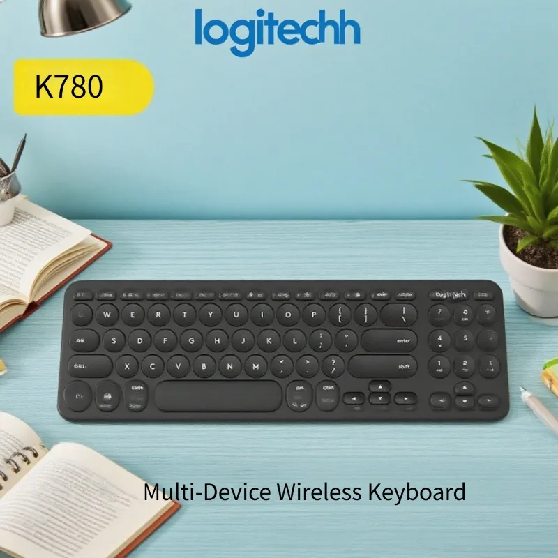 

Logitech K780 Multi-Device Dual ModeWireless Keyboard Bluetooth Unifying Receiver Easy-Switch For Office, Business & Home Use