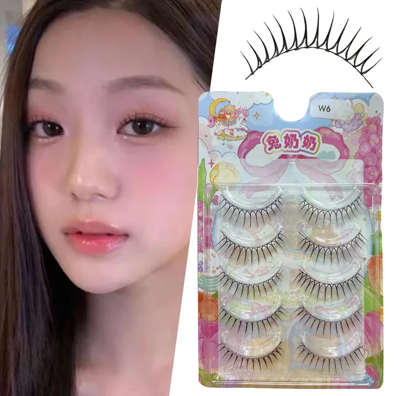5 paar valse wimpers lange wimperverlenging dagelijkse oogmake-up benodigdheden cross curling lash cluster synthetische vezels nepwimpers