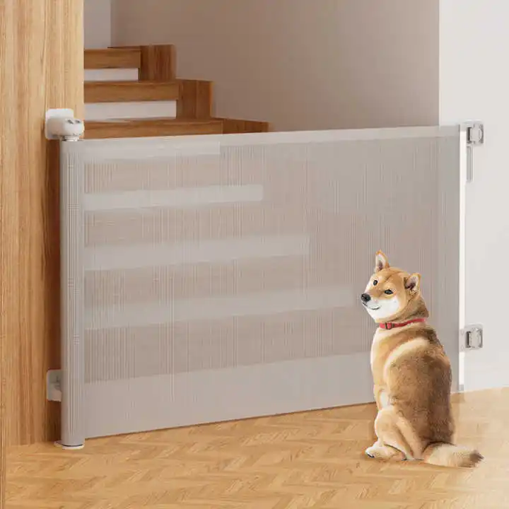 

Telescopic Door Fence Indoor Staircase Entrance No Drilling Children's Protective Fence Dog Retractable Mesh Dog Extendable