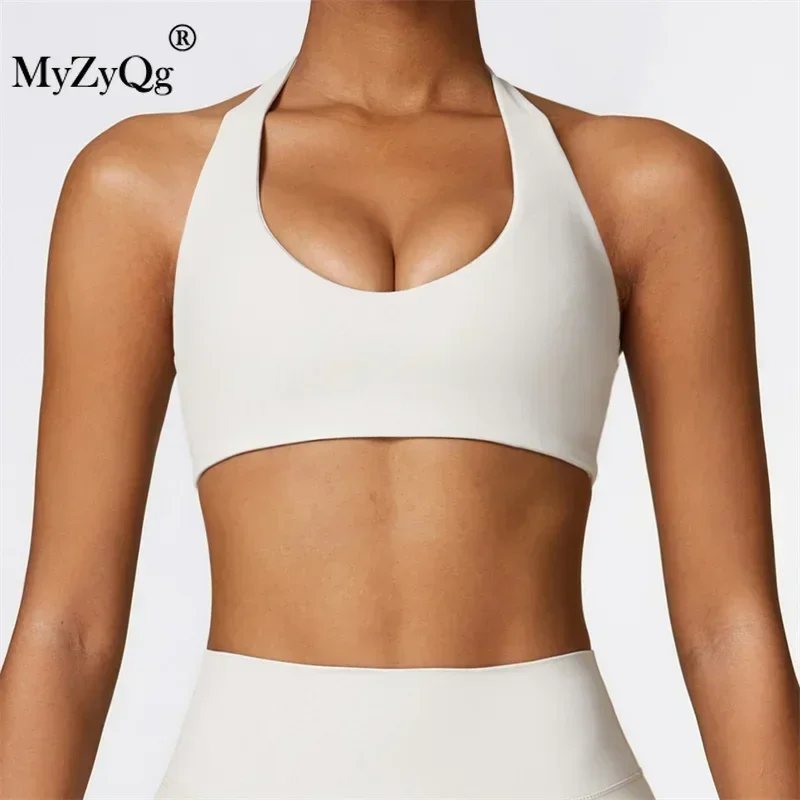 MyZyQg Running Shock-proof Back Women Yoga Bra Frosted Fitness Tank Top High Intensity Sports Underwear Female Pilate Top