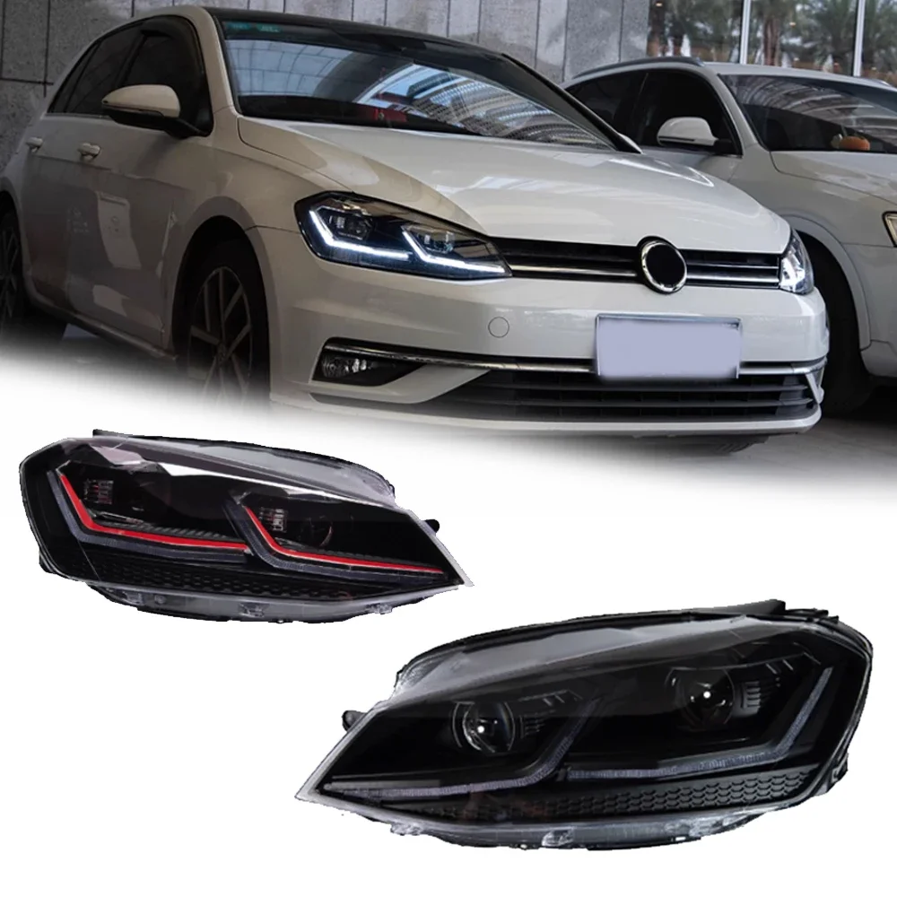 

Светодиодные фары для VW GOLF 7 7,5 MK7 13-20, новый стиль, полностью светодиодные DRL, автомобильные фары в сборе, аксессуары для сигнала, модифицированная лампа