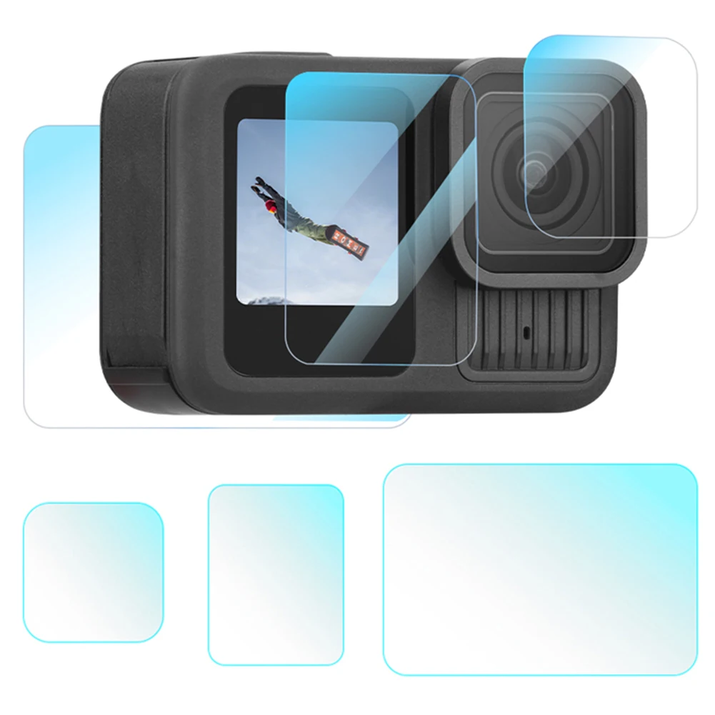 For GoPro Hero 13 Black Screen Protector Ultra Clear Tempered Glass Screen Protector+Lens Protector+Front LCD Display Film