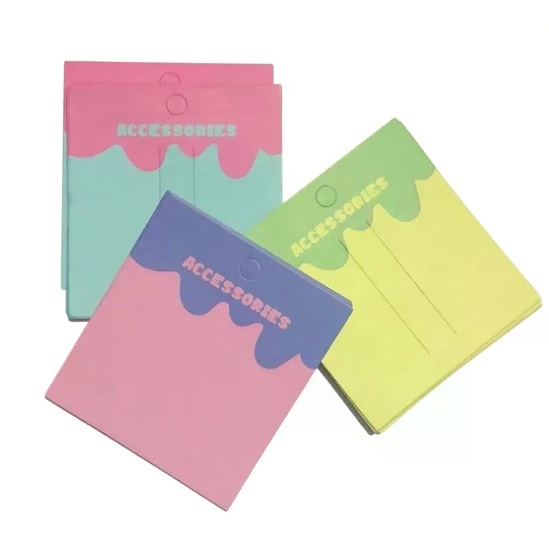 

50Pcs Colour Hangable Hair Clip Paper Cards Hairpin Tag Holder DIY Display Cardboard Hair Accessories Packaging Card Tags