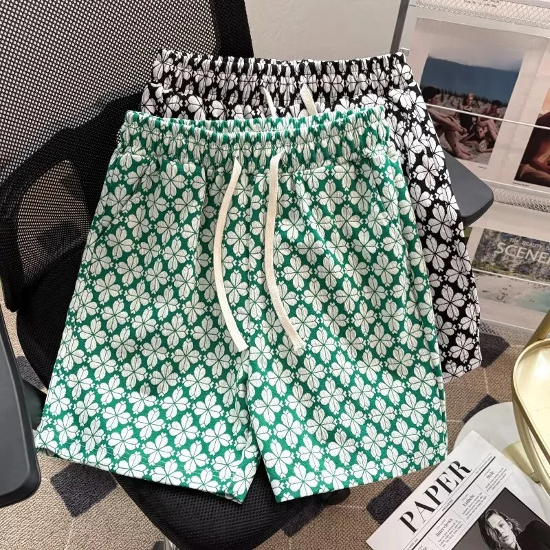 

Мужские летние тонкие дышащие быстросохнущие свободные повседневные спортивные шорты длиной до колена с высокой талией, прямого кроя, из полиэстера и хлопка