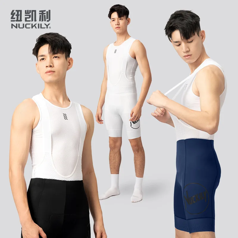 

NUCKILY Men's Pro Cycling Bib Shorts 8-Hour Comfort 3D Padded Breathable Mesh Straps with Anti-Slip Silicone Hem
