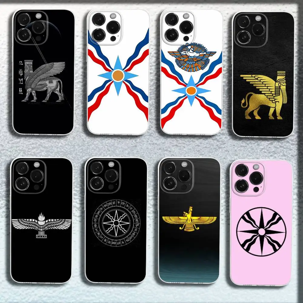 

A-Assyrian Flag Phone Case For iPhone 17,16,15,14,13,12,11,Pro,Max,Plus,E,SE4,Air,Mini Transparent Cover