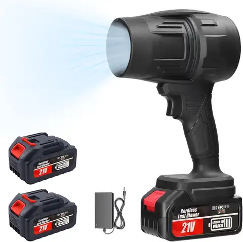 Portable Electric Leaf Blower Cordless - Lightweight Stepless Speed 2 Batteries for Dust/Leaves/Drying