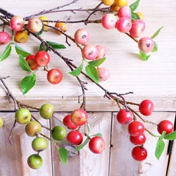 good-looking Small Apple Artificial flowers Artificial Fruit long branch for home living room decor tabel Christmas decoration