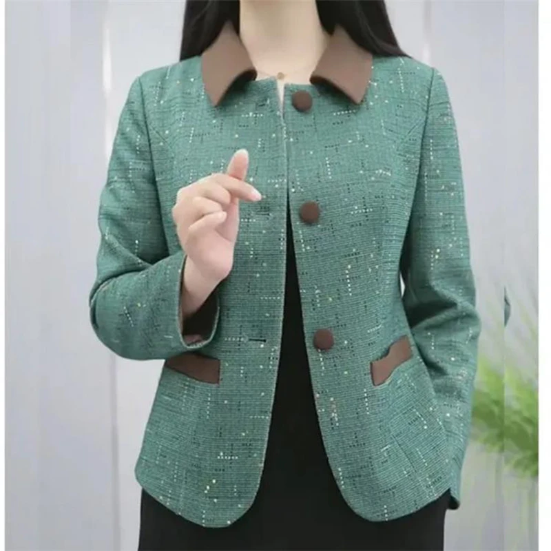 

Women's Clothing single-breasted Jacket Coat New Winter Long Sleeve Pocket Outerwear Short Top Street Elegant 2025 Female Jacket