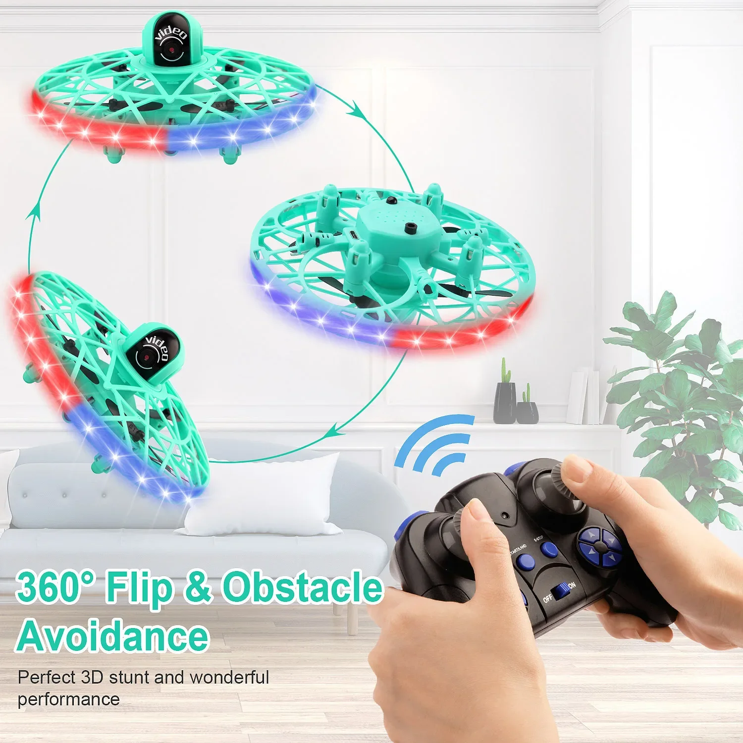 RC UFO Drone Induction Gesture Control Aircraft 2.4G Remote Control Aerial Camera Helicopter Obstacle Avoidance Plane Kid Toy