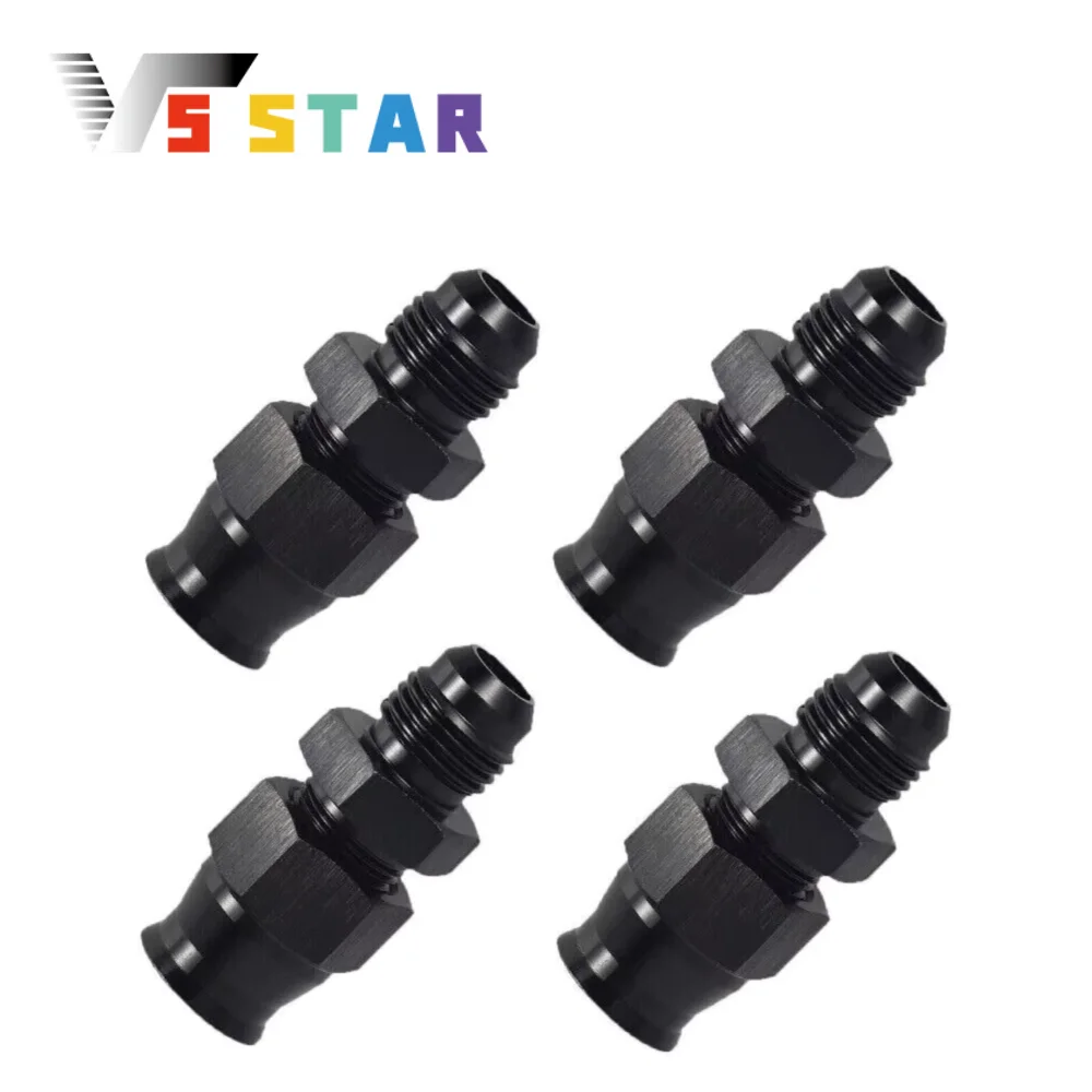 

Высокое качество, 4 шт., AN6 до 3/8 дюйма, прямая трубка из алюминиевого сплава, жесткий адаптер топливной линии, фитинг, компрессионная трубка, черный TF-1111