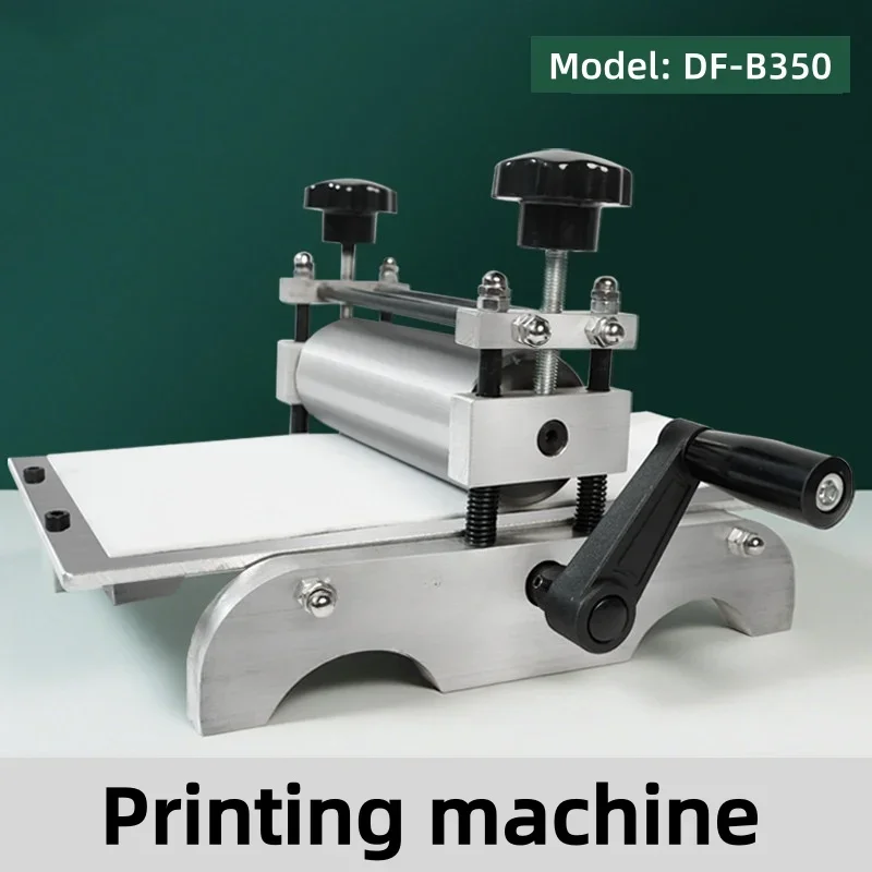 Manual Block Printmaking Machine Anti-Slip Hand Crank Adjustable Clearance Curved Base Portable Plate Transfer Equipment