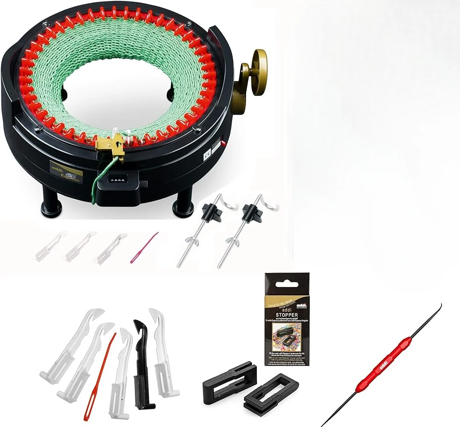 King Size Knitting Machine Kit Extended Version with Manual Counter Includes: 46 Needles,  Machine