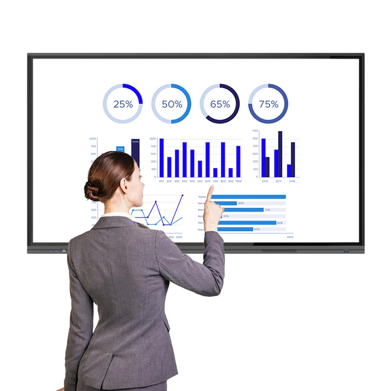 2024 New Customized 75 Inch 4k Lcd Flat Panel Touch Screen Interactive Whiteboard All In One Machine For Conference Meeting