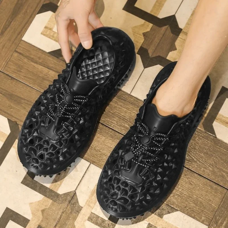 

Сверхлегкая мужская обувь на высоте с платформой 39, уличные большие размеры, Новое поступление, дышащие роскошные повседневные мужские сандалии из ПВХ