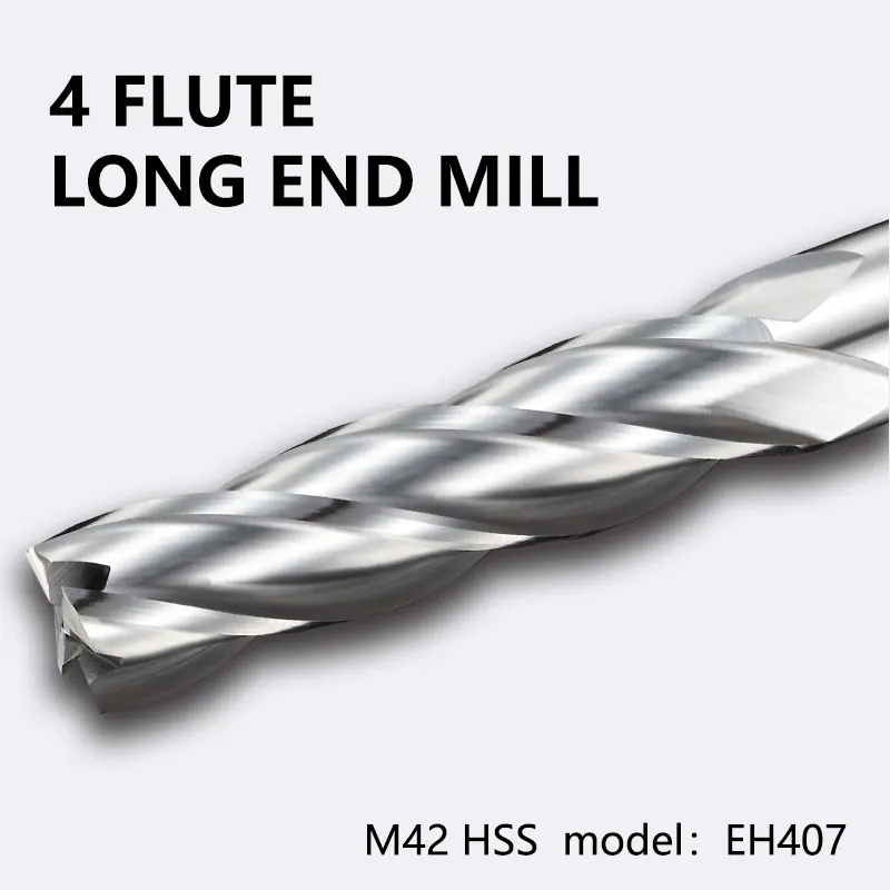 Vikda 4 Flutes Long HSS-Co End Mill CNC Cutting tools M42 Milling End Mills Steel Milling Cutter Square Router Bit