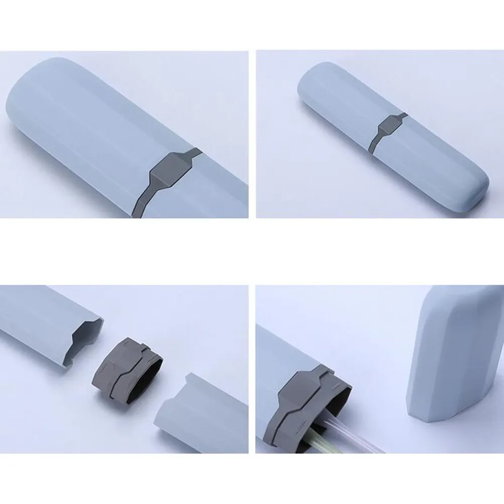 

1 шт. стильный портативный футляр для зубной щетки из высококачественного полипропилена для путешествий, командировок и домашнего использования, пластиковый контейнер для зубной щетки