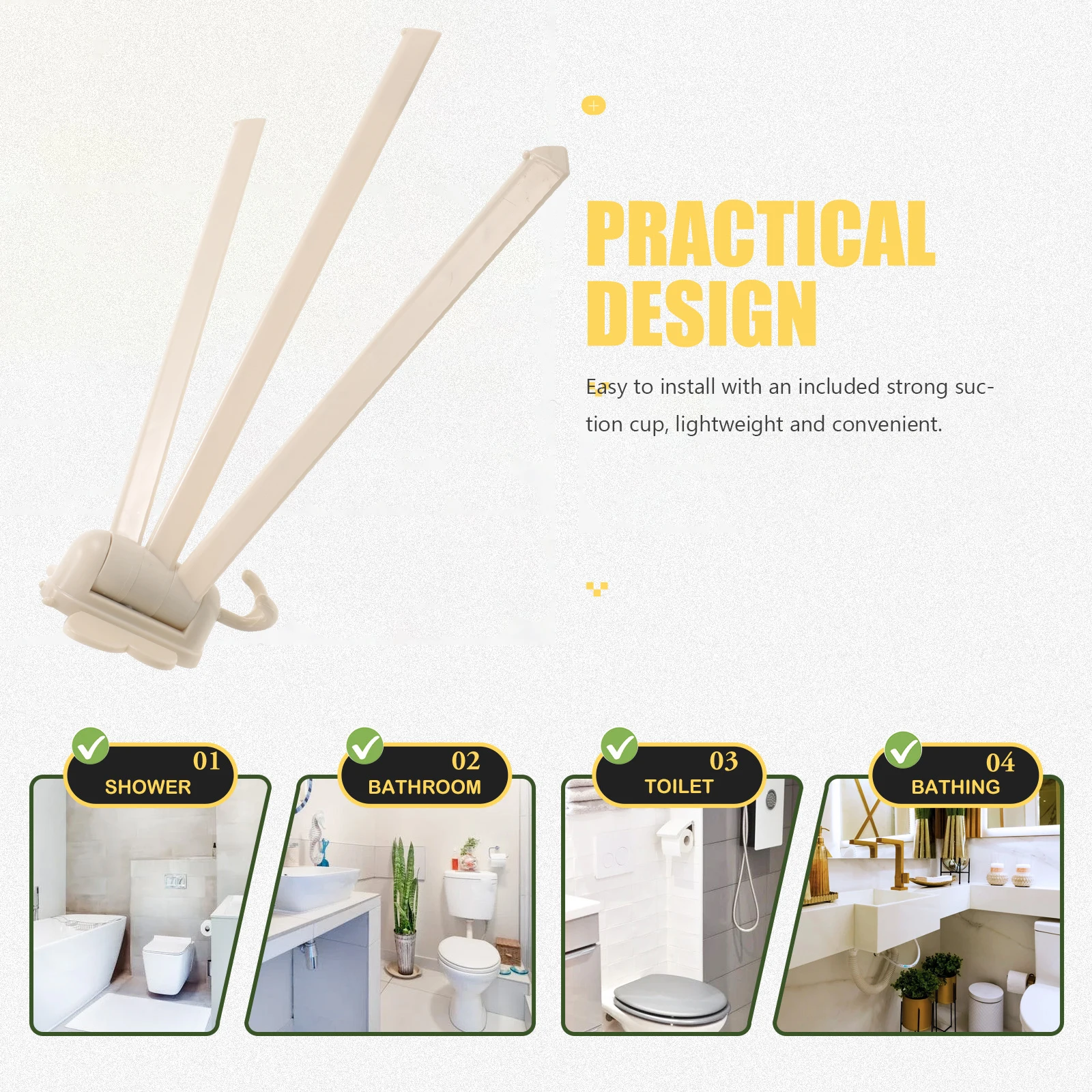 Lightweight Towel Holder Hanger Bathroom Hotel Rack Durable Shower for Space-saving Rotatable