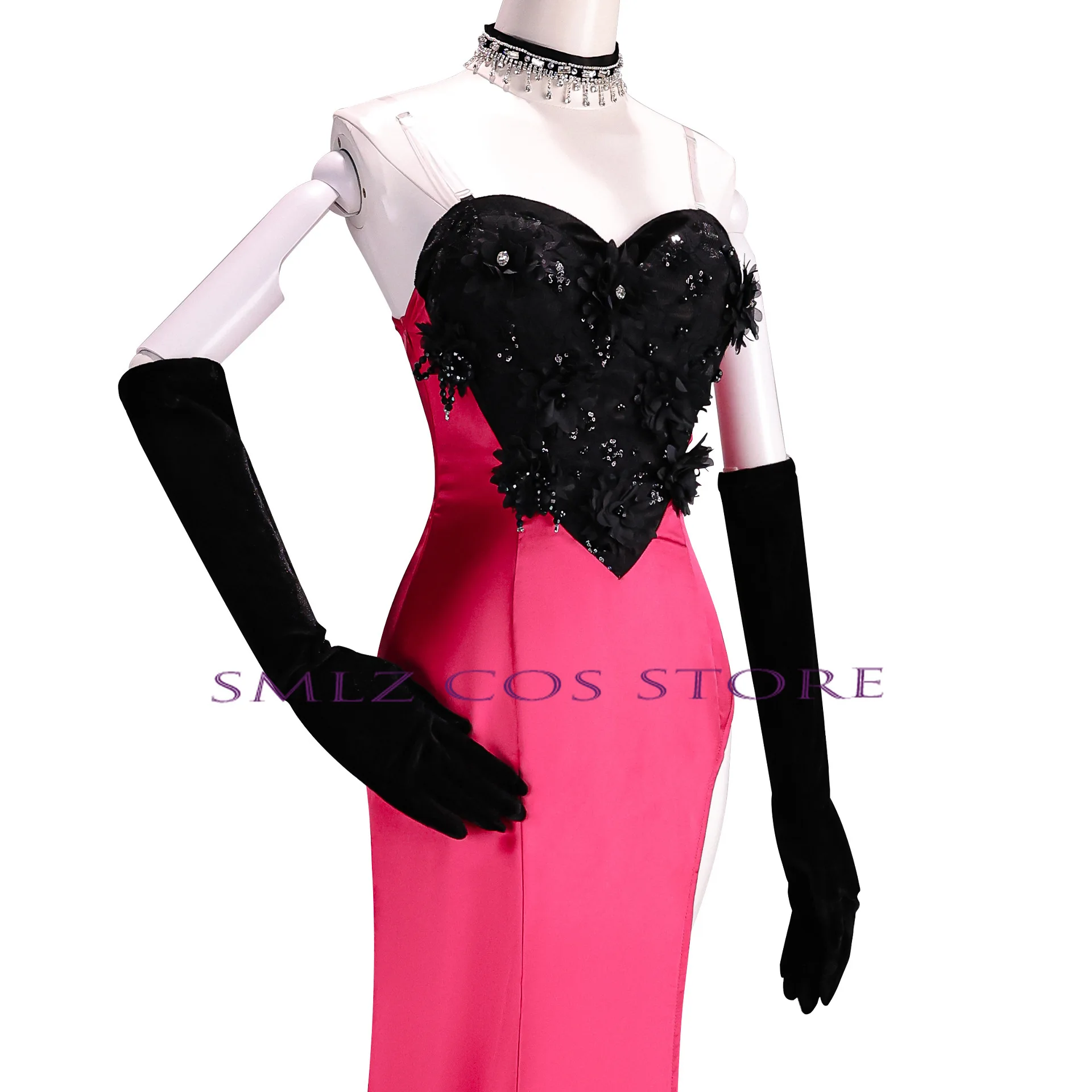 

Hat Angel Dust Cosplay Costume AD Women Sexy Dress love Uniform Set Halloween Carnival Party Play Role Clothes for Women