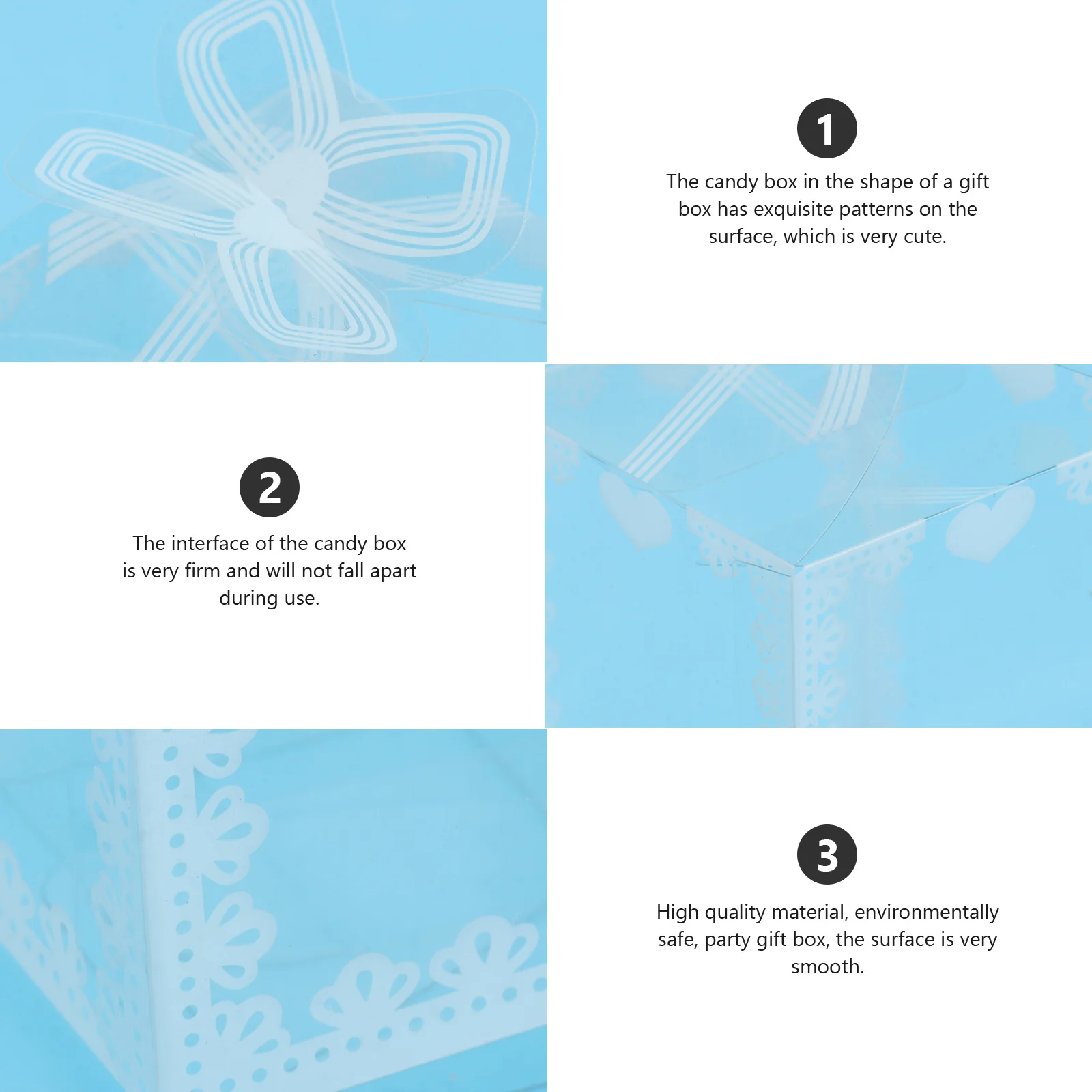 

50pcs Food Packaging Box White Smooth Surface For Candy Chocolate Wedding Gift Storage Container Present Wrapping Box