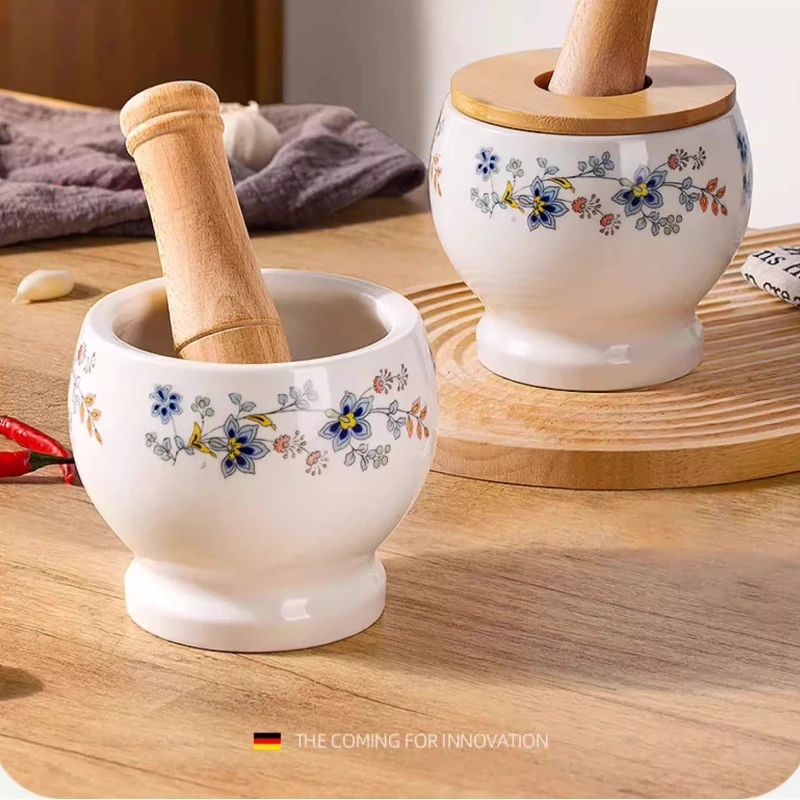 

LMM household ceramic garlic mashing artifact manual bowl jar masher