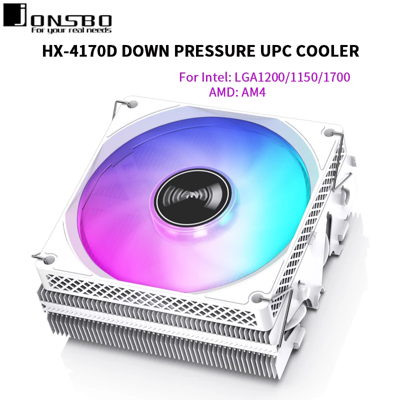 をjonsbo HX4170Dダウン圧力cpuクーラーpwm itxラジエーターファンのintel LGA1200 1150 1700 amd AM4