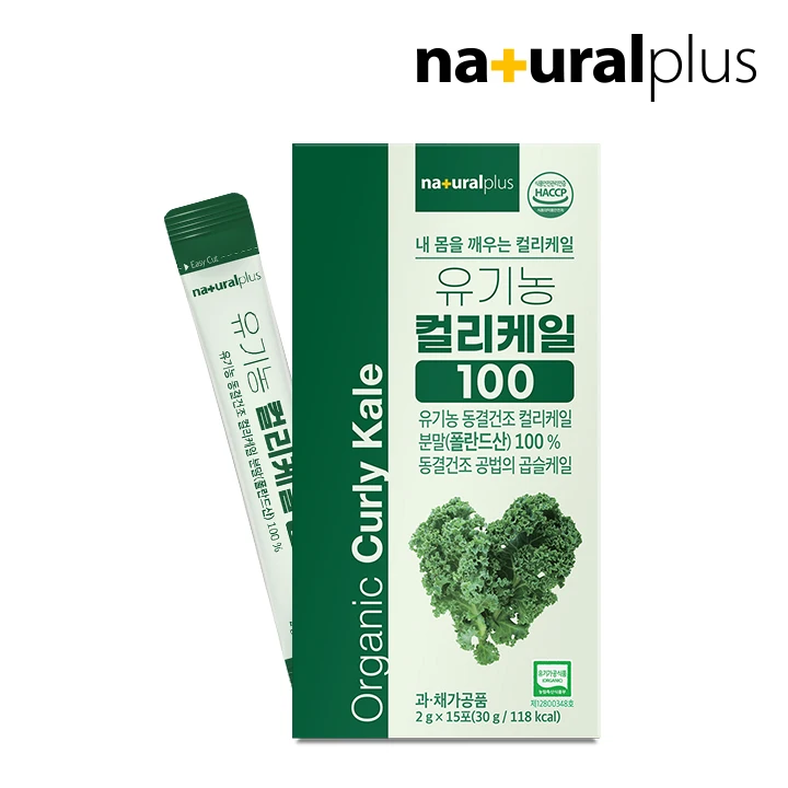 ناتشورال بلس كالي عضوي مجعد 100 2 جرام × 15 عصا × 6 صناديق + زجاجة مجانية / عصا مسحوق كال مجعد مجفف بالتجميد