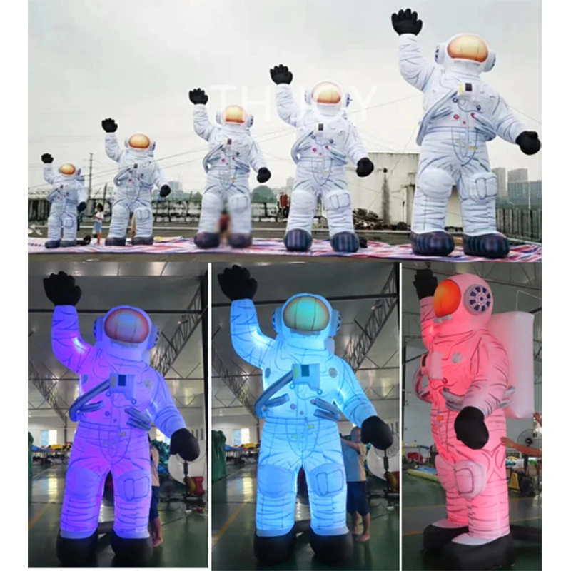 Fast air ship to door! outdoor led light inflatable astronaut cartoon character, giant inflatable spaceman for decoration