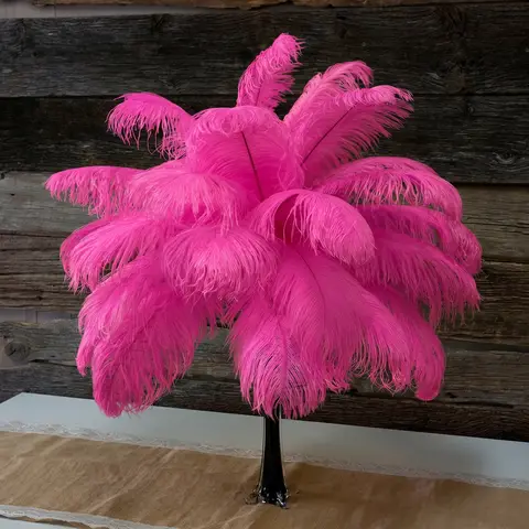 Bulk Rose Ostrich Feathers 20-60cm Natural Fluffy Plumes for Wedding Bouquet Table Decor DIY Craft Party Carnival Home Decor
