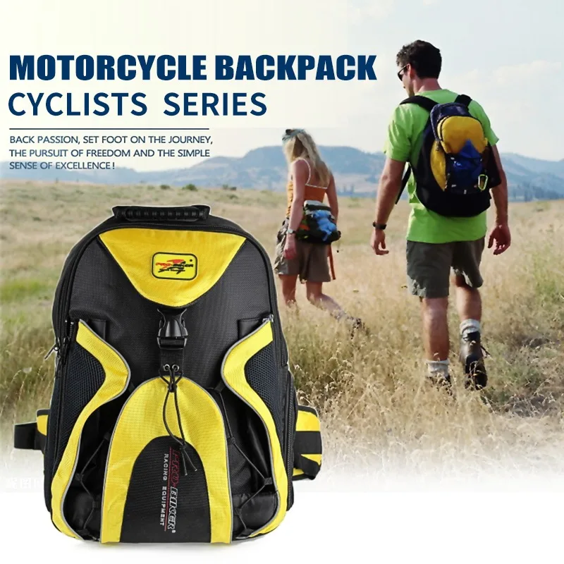 

PRO-BIKER Yellow Motorcycle Bicycle High-Capacity Helmet Bag Travel Bag Can Hold Computer Phone With Waterproof Cover G-XZ-012