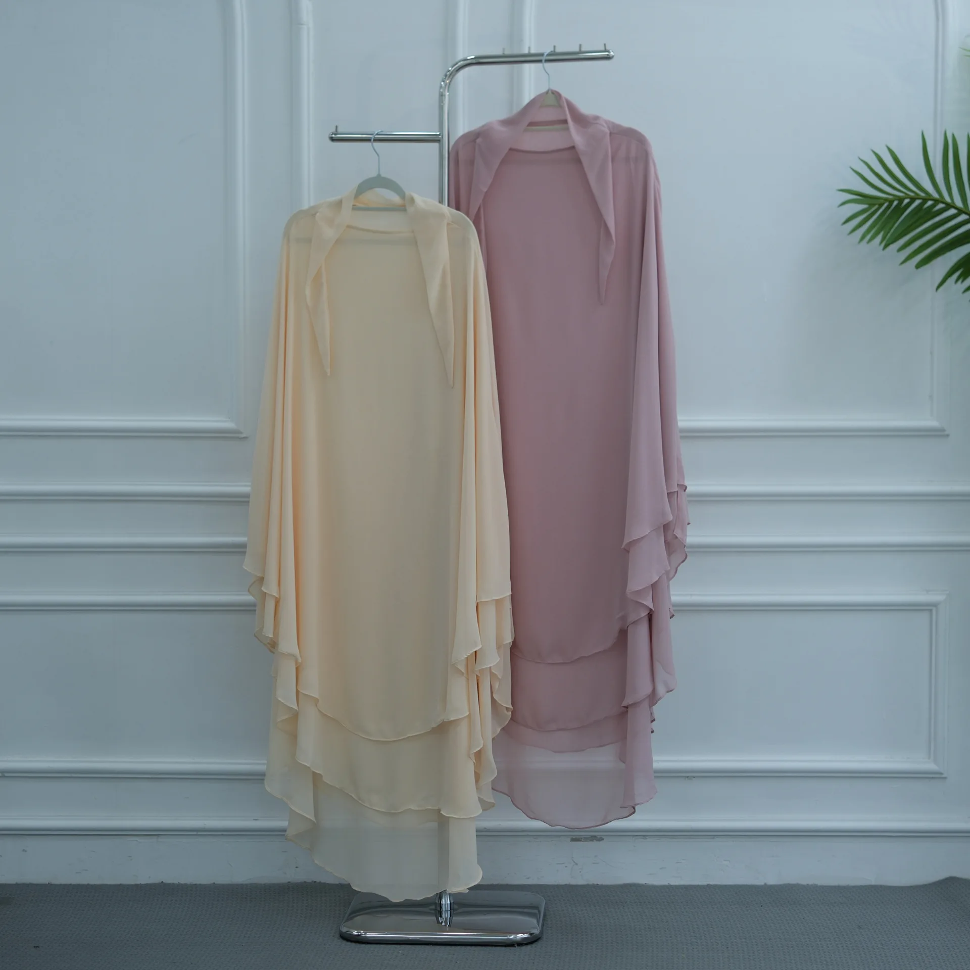 Chiffon Extra Long Khimar Niqab Eid Ramadan Muslim Women Islamic Clothing Prayer Garment Overhead Abaya Dress Kaftan Jalabiya