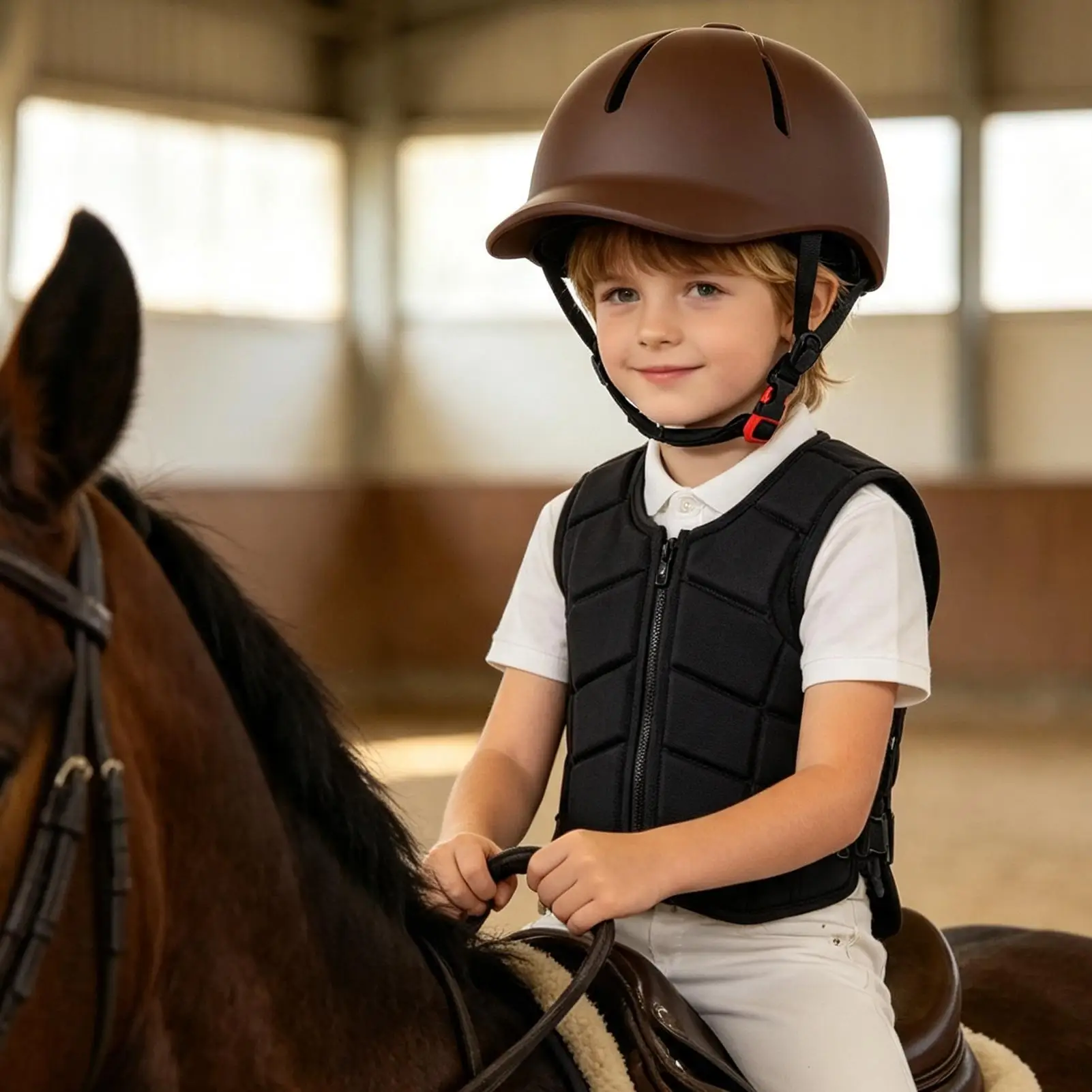 Equestrian Helmet Impact Resistant Horse Riding Hat Helmet Adjustable Headgear for Outdoor Activities
