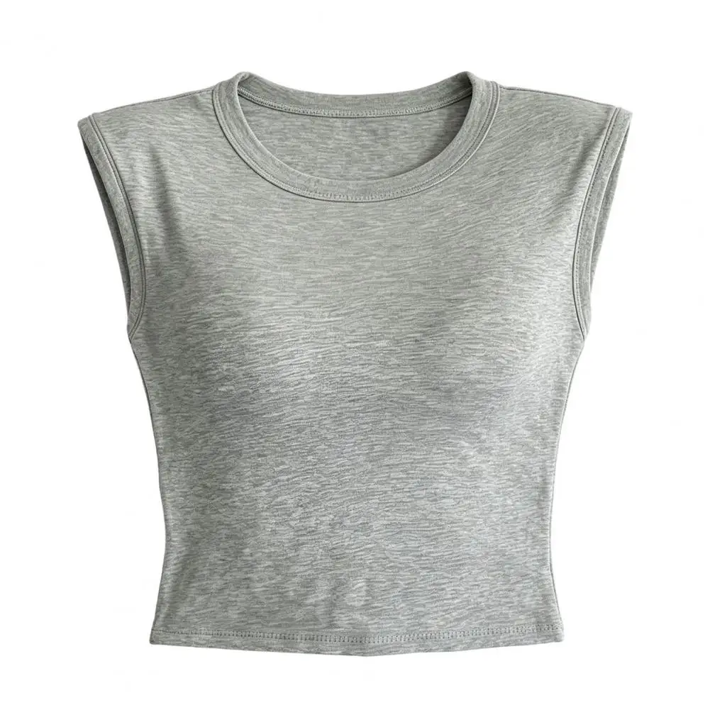 Twisted Back Workout Top Women Backless Top Twisted O Neck Padded Camisole Breathable Summer Crop Top for Casual Wear Padded