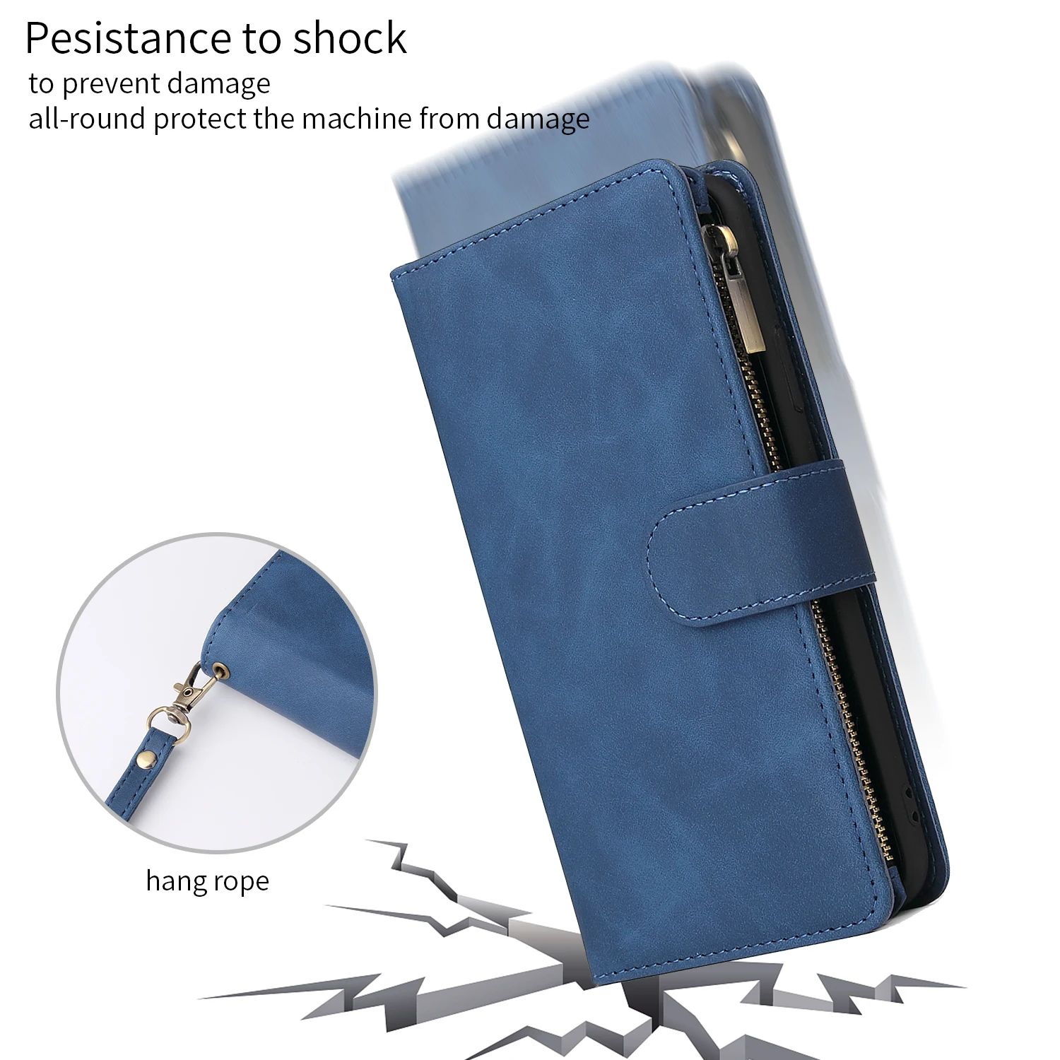 For Samsung Galaxy S23 S22 S21 S20FE S10 S9 S8 Plus Note 20 10 Pro Business Leather Cases Card Slot Zipper Wallet Phone Case DK